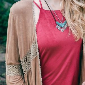 Mustard / Camel Colored Long Sleeve Kimono